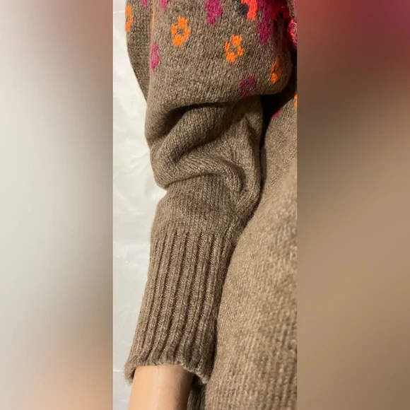 Lou & Grey for Loft Multicolor Patterned Turtleneck Knit  Sweater Size M - Picture 4 of 9